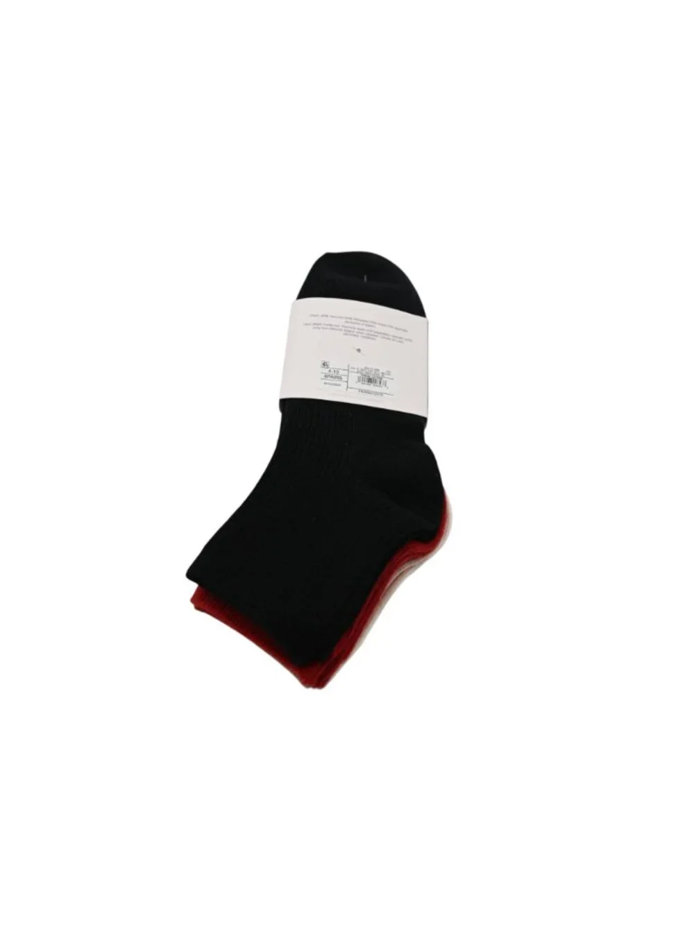 NIP Auden 4 Pack Ribbed Knit Ankle Socks Shoe Sz 4-10 White Pink Red Black